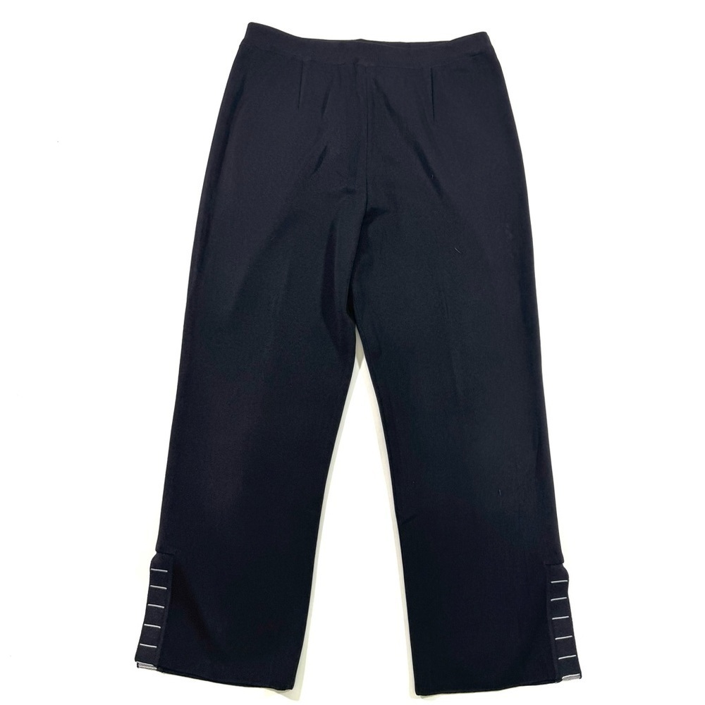 Misook Cropped Split Hem Slacks Black Pants Acrylic Office